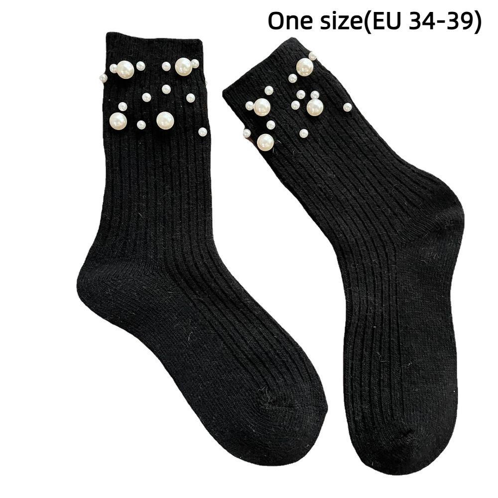 Solid Color Mid-Tube Socks Thicken Women Socks New Warm Socks  Winter