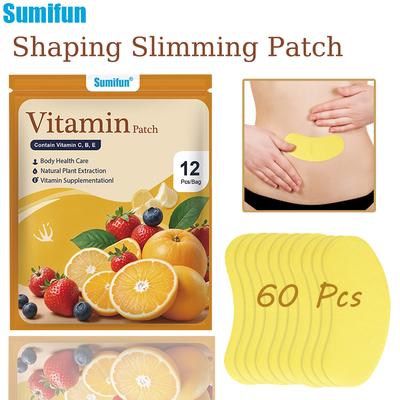 12/24/60PCS Fruit VegetableShaping Patches Body Waist ,Arms,Legs,Abdominal Slimming,Effective Plant Fiber for Tightening Burning Sensation