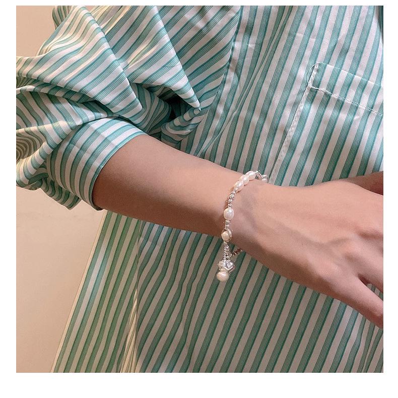 S925 Sterling Silver Love Pearl Tassel Necklace - Fresh, Sweet, and Elegant Clavicle Chain.