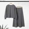 ZANZEA Damen Langarm Sweatshirts und Lange Röcke Herbst Zweiteilige Anzugsets