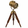 Nautical Tripod Spotlight Floor Lamp Brass Searchlight Studio Light Explorer Decor