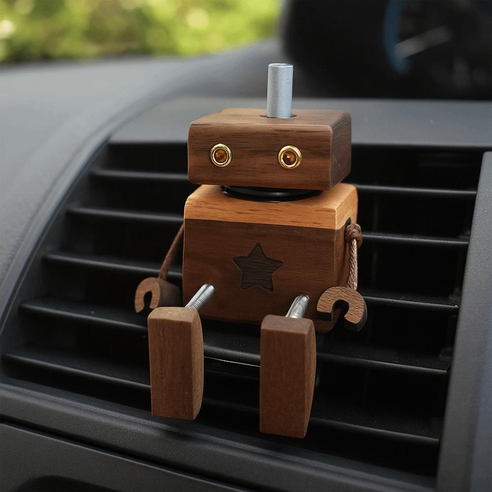 Wood Essential Oil Fragrance Expander Hand Made Car Mounted Perfume Robot Fragrance Bottle  Car