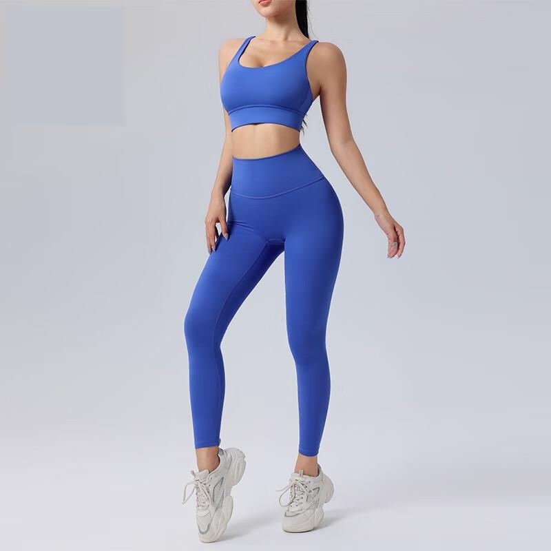 Women's Seamless Cross-Back Yoga Sports Bra & Leggings Set