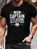 611 Cotton Blend Graphic T-shirt - "I'm The Captain" Nautical Print