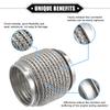 Car Exhaust Flexible Pipe, 76x102mm 2.99"x4.02" Exhaust Flex Connector Pipes Bellows Universal for Car Durable Stainless Steel Silver Tone