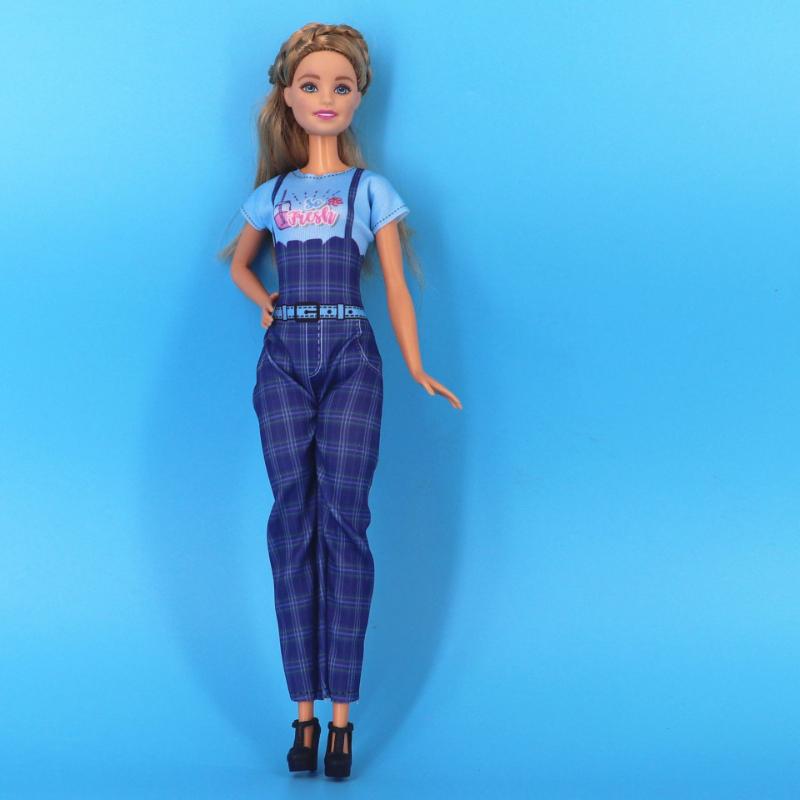 4 Stuks Pak Casual Mode Jumpsuits Jurken Top plus Broeken ontworpen voor Poppenkleding 30cm Accessoires ontworpen voor 1/6 Meisjespop Speelgoed
