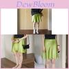 Cotton Blend Satin Fish Tail Green Midi Skirt With High Waist For Summer Style