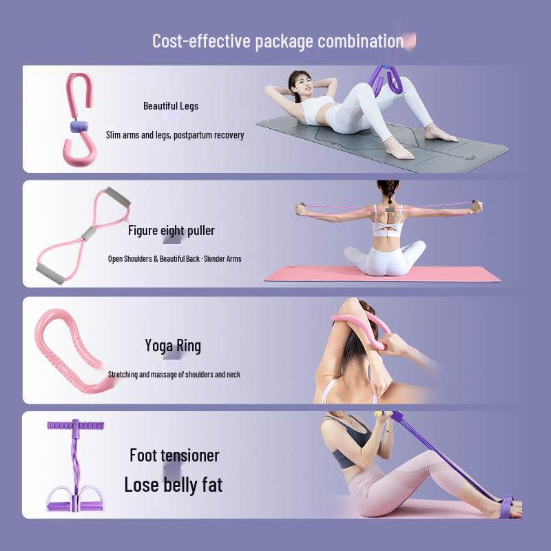 2025 High-Elastic Women's Yoga Resistance Bands, Four-Piece Set for Training and Stretching