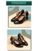 Qipao Women's Chunky Heel Leather Platform Shoes