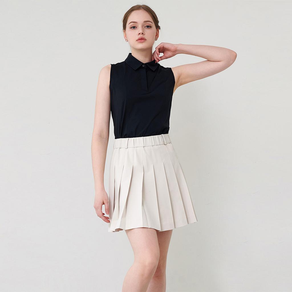 LIKK Basic Pleated Skirt (Beige)_L3A1-Sk01C