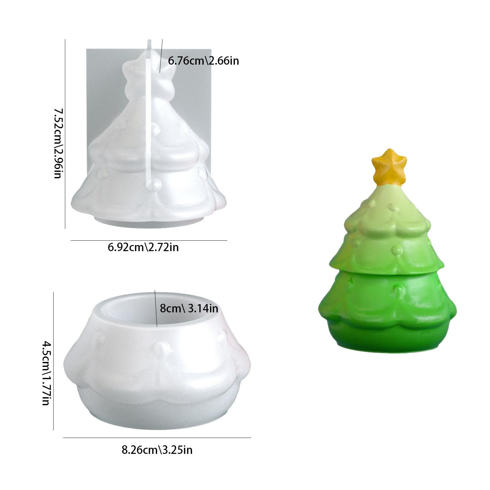 

Рождественский подсвечник Силиконовая форма Праздничная рождественская елка Чашка для свечи Форма из смолы Форма для банки для хранения Изготовление украшений DIY Ремесло