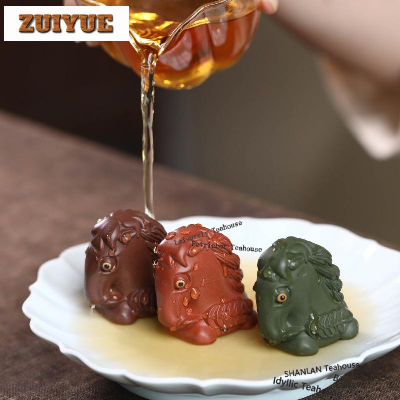 Yixing Purple Clay Make A Fortune Horse Tea Pet Antique Lucky Model Tea Figurine Play Toys Tea Statue Ornaments Accessories