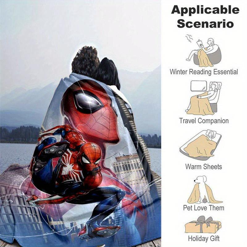 Spider-man Cute Printed Blanket Rectangular Soft Comfortable Modern Style Polyester