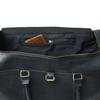 Full Grain Black Leather Duffle Bag: Personalized Weekender Travel Bag