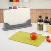 Dual-Sided Non-Slip Cutting Board Set Plastic Kitchen Chopping With Storage Rack Modern Minimalist Design