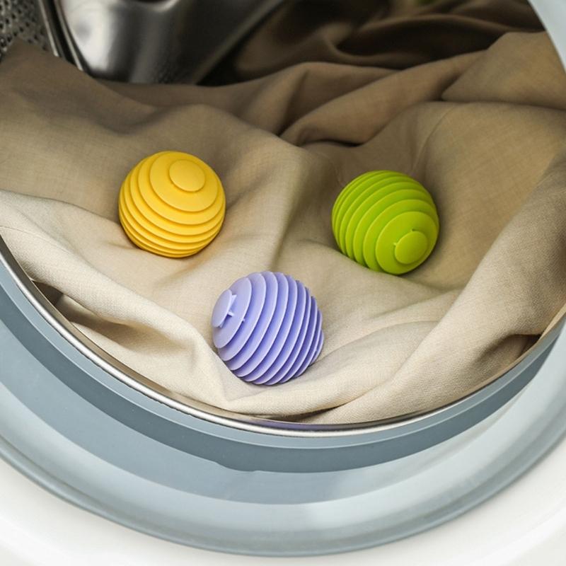 3 Stück Ovaler Solider Reinigungsball Haushaltswaschmaschine Wäscheball Wiederverwendbar Anti-Verhedderungs Magischer Wäscheball