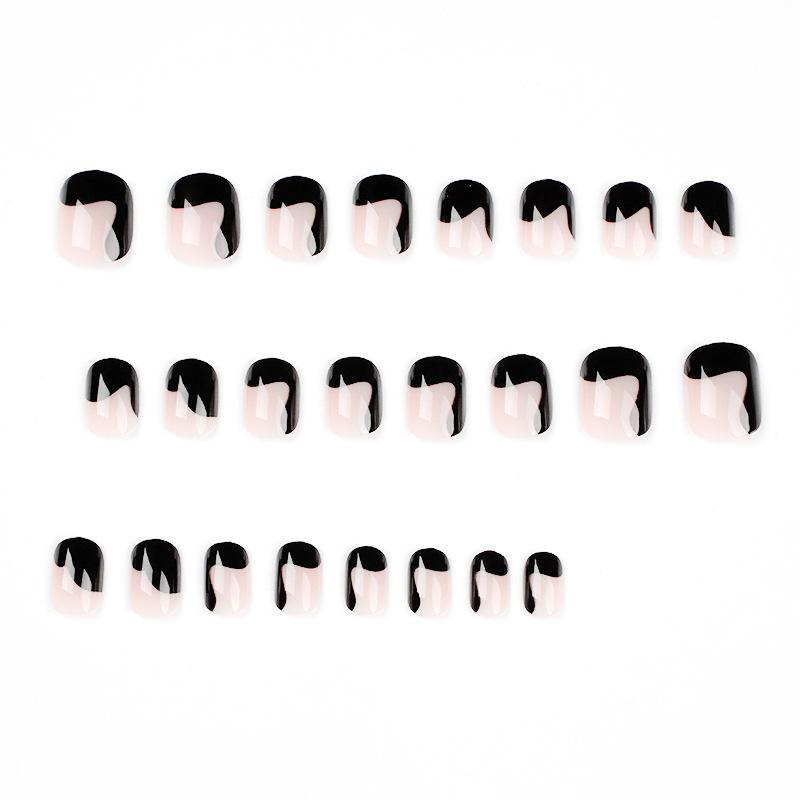 Wear Nail Black Geometric Irregular Nail Piece Wear Nail Art Nail Sticker Removable Nail Piece Nail Art Piece