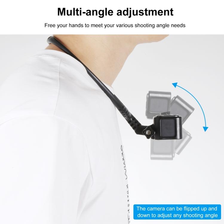 PULUZ Lazy Adjustable Neck Bracket for GoPro Action Cameras (Black)