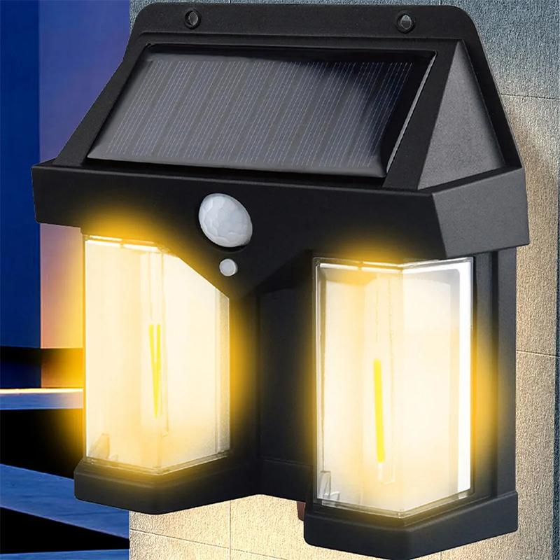 LED Solar Light Wireless Sensor Three-mode Waterproof Solar Wall Lamp Outdoor Motion Garden Decoration LED Tungsten Light Bulb