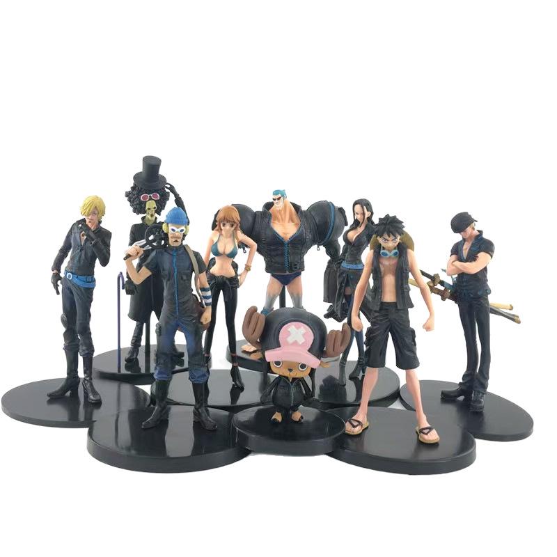 9 Styles One Piece Straw Hat Pirates Black Outfit Gold City Anime Figure Collectible