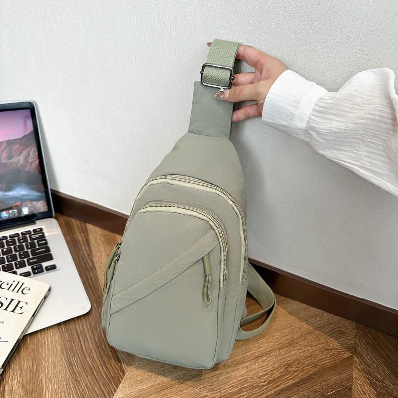 2025 new multi-functional trend women's breast bag fashion casual nylon cloth shoulder small backpack chest small satchel