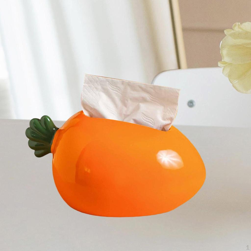 Ceramic Tissue Box Cover Carrot Shaped Napkin Holder Creative Organizer Decorative Cartoon for