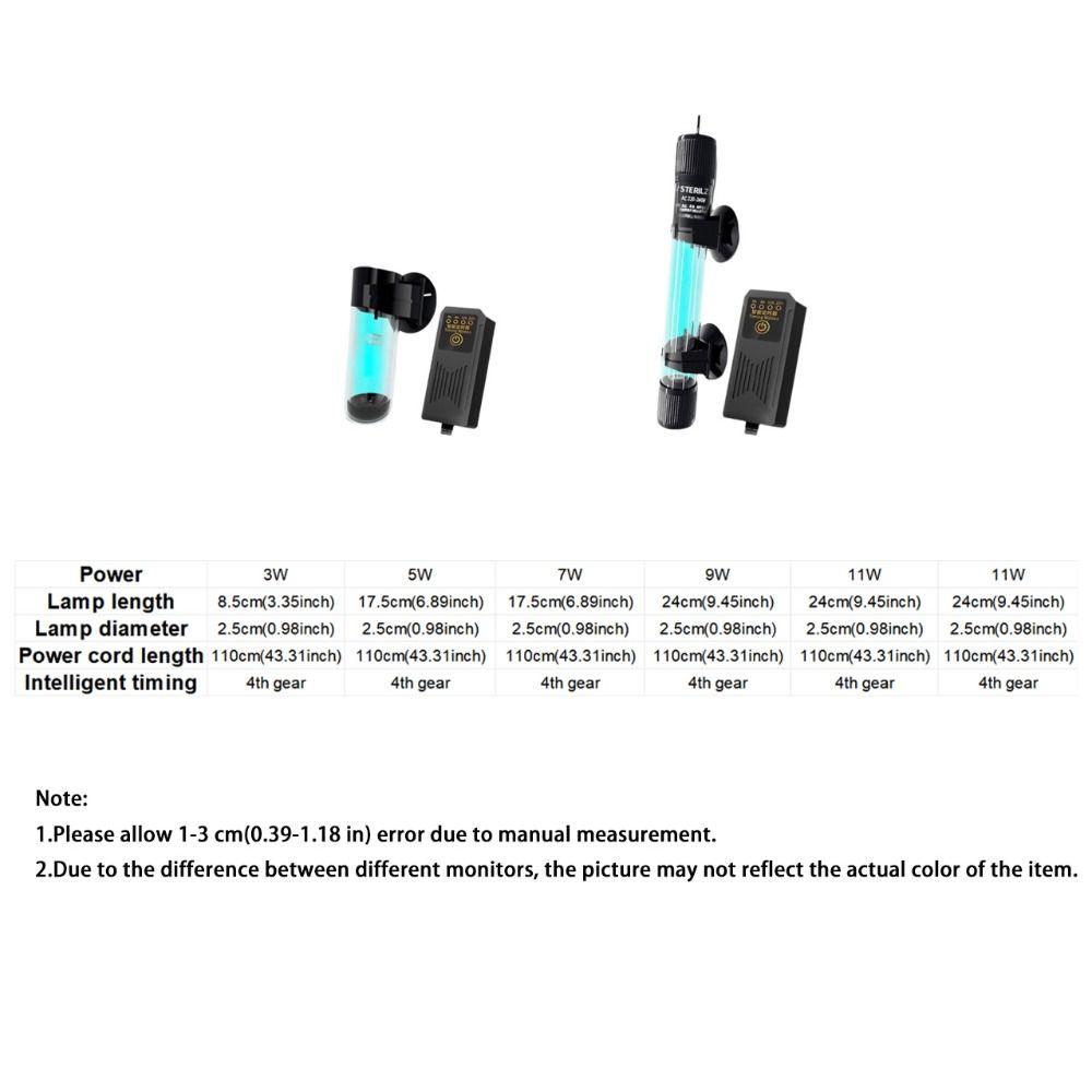 Four Speed Timing Fish Tank UV Sterilization Lamp Submersible Water Purification Lamp  Aquarium