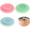 DOITOOL 3pcs Silicone Suction Plate Double Sided Suction Cups Silicone Utensil Rest Sucker Pads for Plate Silicone Grip Dish Suction Cup Plates Plate