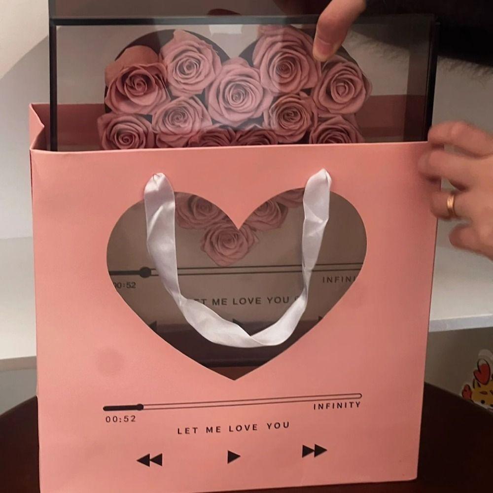

10PCS Pink Flower Bag Packing Material Gift Bag Gift Box Bouquet Packaging Handbags Weding Party 10PCS