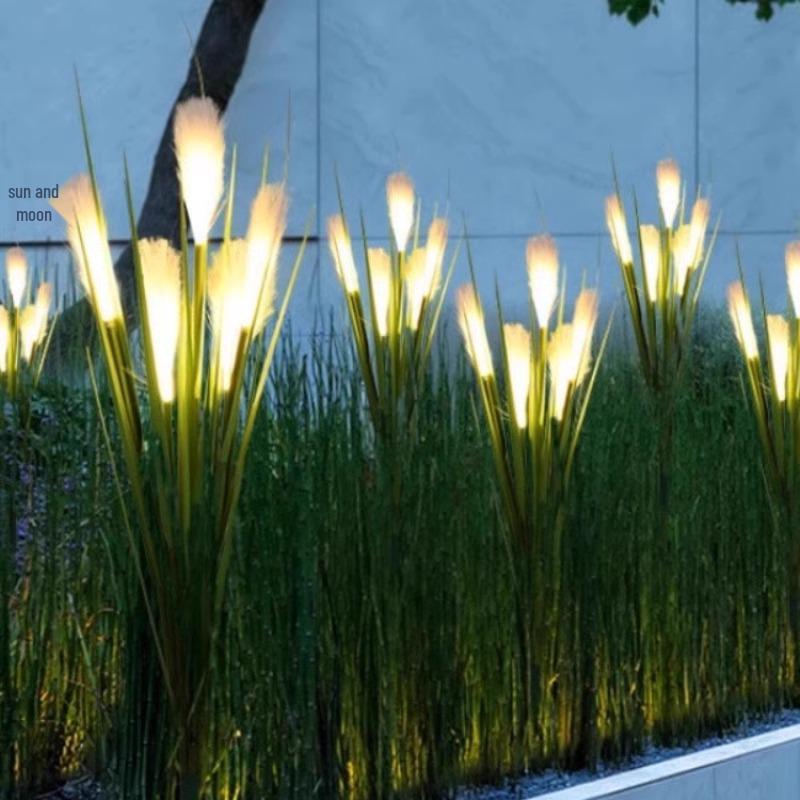 Solar LED Fiber Optic Reed Lamp for Outdoor Landscaping