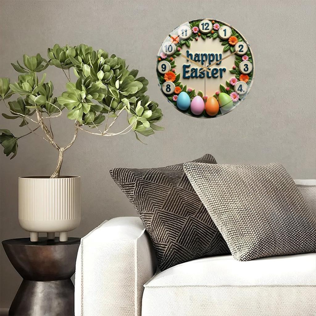 30cm Round Glass Wall Clock as a Focal Point in Any Room Setting