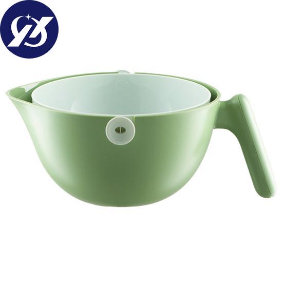 Double Layer Drain Basket with Handle Detachable Food Grade PP Fruit Vegetable Drainer Dryer Washing Basket Basin Container Kitchen Supplies