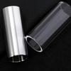 Alasum Guitar Slide Set of 2 Clear Silver Slide Bar Short Medium for Electric Guitar Stainless Steel Glass Bottleneck Playing Accessories