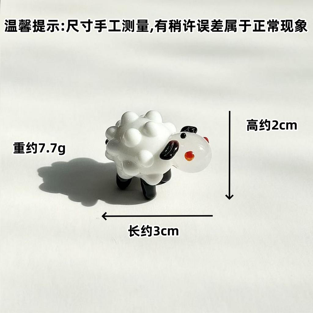 1Pcs Cute Glass Miniatures Zodiac Figurines Cartoon Animal Micro Landscape Ornaments Handmade Desktop Decoration Accessories