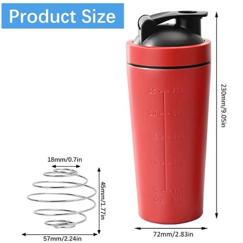 Multifunkční šejkr na proteinový prášek Velký objem 500ml 750ml Nerezový Pro venkovní fitness a míchání smoothie