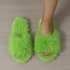 Women's Plush Winter Slippers, Solid Colour Open Toe Soft Bottom Flat Shoes, Comfortable Warm Home Slippers