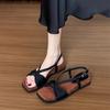 Elegant Bow Platform Open-toed Sandals Women's Summer New with Skirt Soft-soled Wedge Sandals