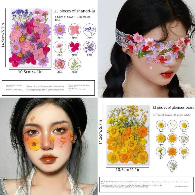 Rhinestone Face Stickers, Glitter Face Stickers, Children's Stage Makeup, Dried Flower Face Stickers, Butterfly Face Stickers for Photo Shoots