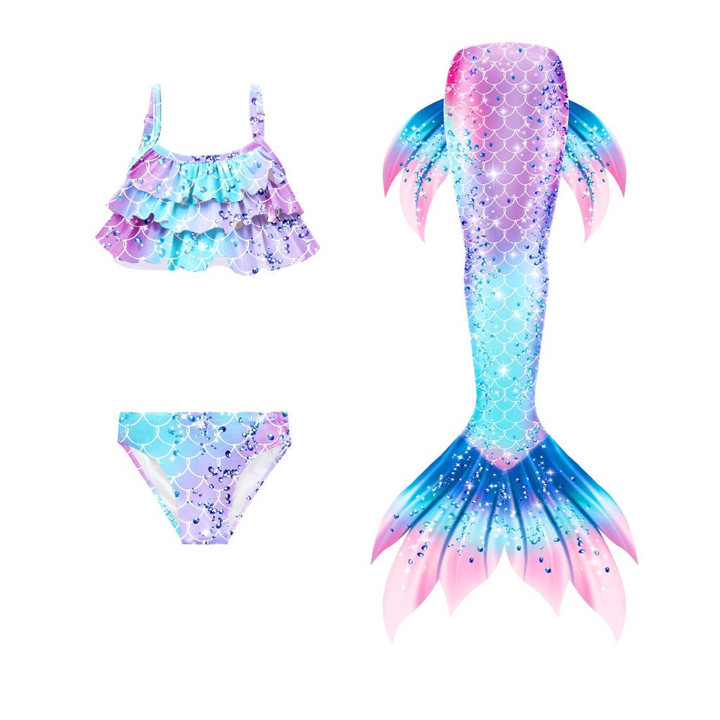 Girls Mermaid Swimsuit Mermaid Tail Swimsuit Girls Swimsuit Pants Suit Children's   Spring Swimsuit