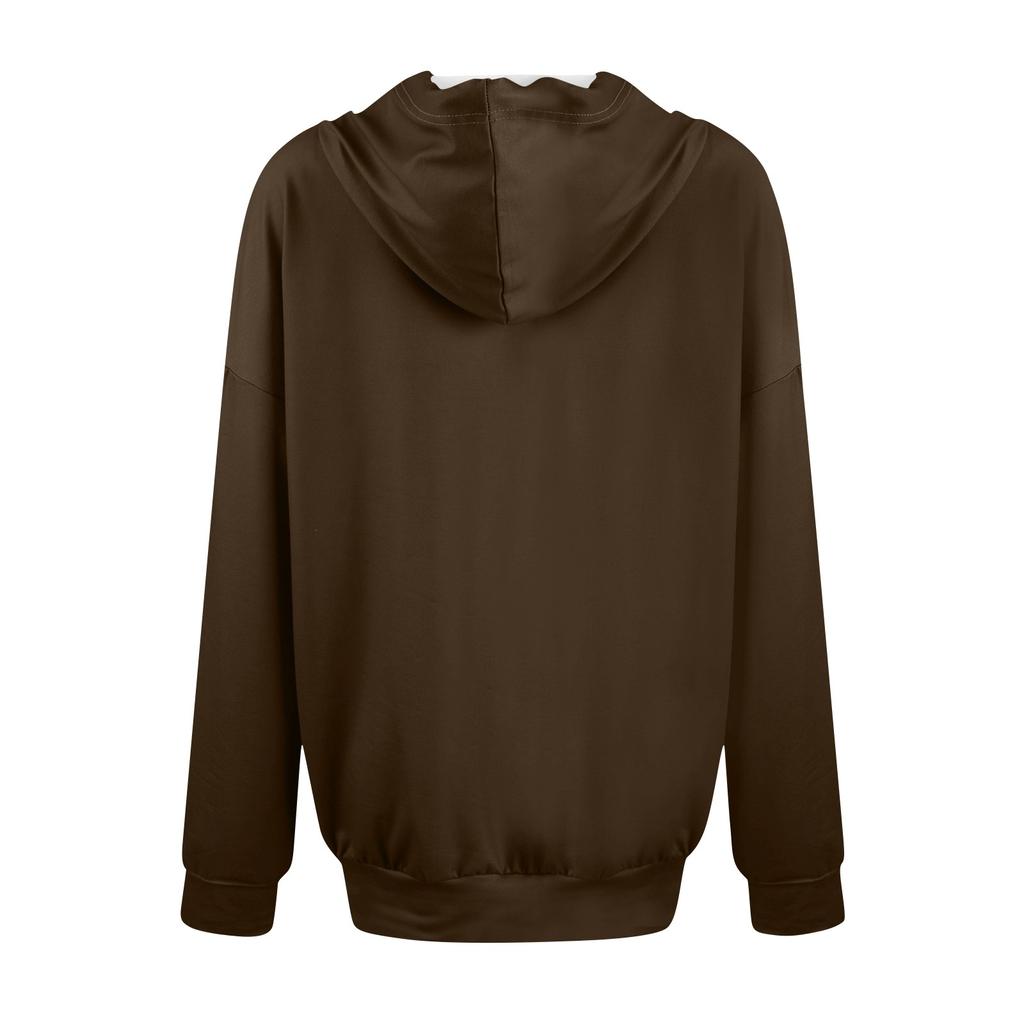 Women's Casual Fashion Solid Color Long Sleeve Pullover Hoodies Sweatshirts