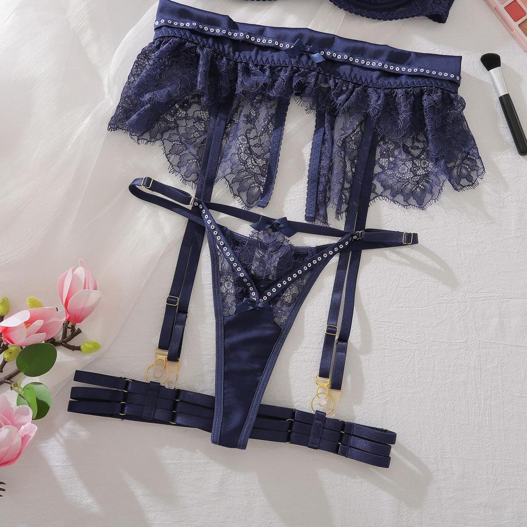 Women's Sexy Lingerie Set Hollow Out See-Through Allure Lingerie Set Push-Up Shaping Bra & Panty Set