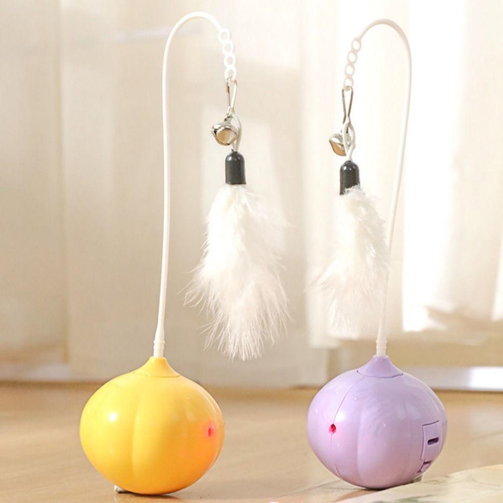 Kreatives Katzen-Wackelspielzeug 360-Grad-Drehung Zwiebeldesign Katzen-Infrarot-Interaktives Spielzeug mit Federglöckchen Bissfest