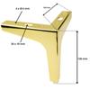 4 Pieces of Furniture Leg Anchor Gold Chrome Height 13 Cm Furniture Legs