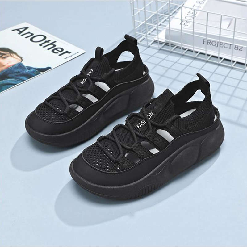 

Breathable, non-slip and not tired feet, work shoes thick soles 2025 summer new black women s shoes, sports sandals women s 35