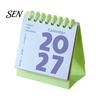 Small Desk Calendar 2027 Mini Calendar, Spiral Bound Standing Flip Monthy Desktop Schedule Planner for Home Office Daily