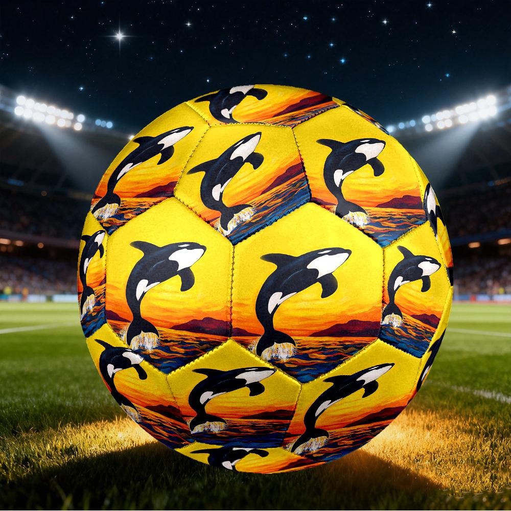 1pc Orca Sunset Size 5 Soccer Ball Professional Match Training Football Indoor &Outdoor Sports Ball Lightweight Durable C65116
