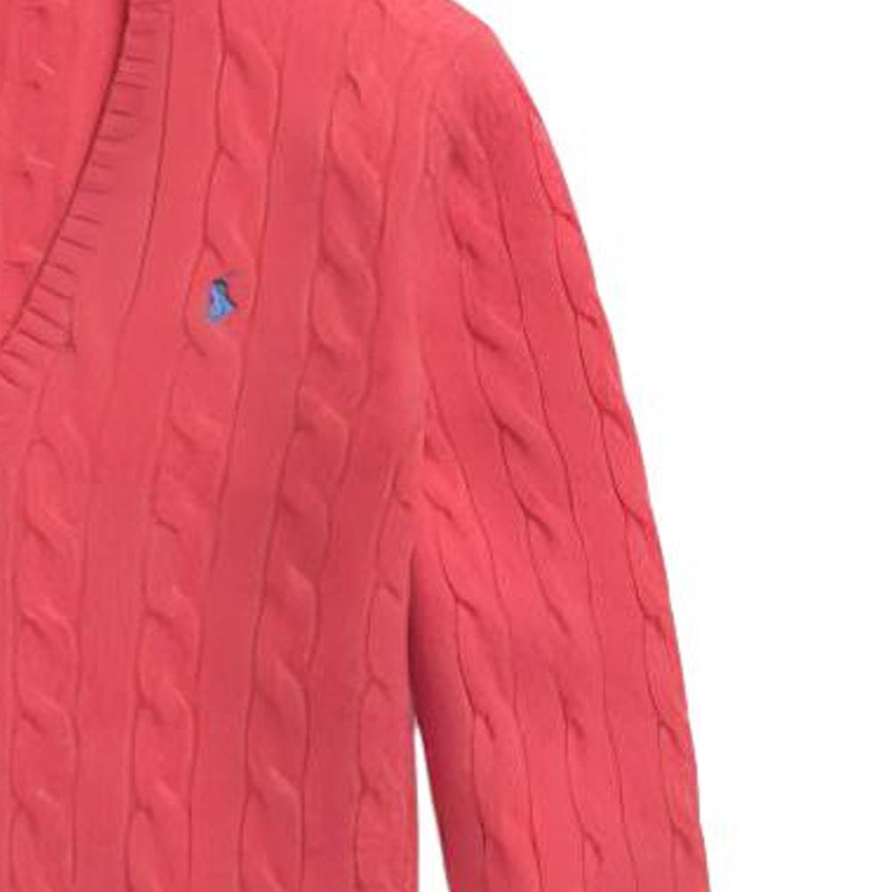 Polo Ralph Lauren Unifarben mit Logo-Stickerei V-Ausschnitt Pullover Langarm Pullover Damen Pullover 211910422-021