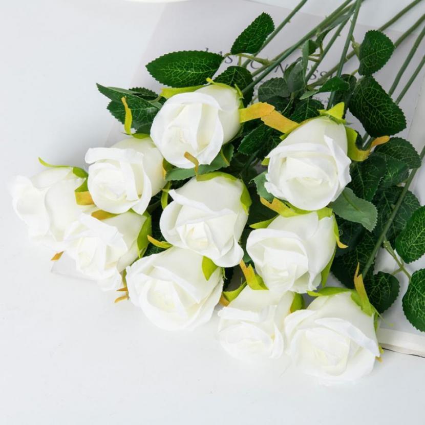 

1/5 шт. Штучна квітка Шовкова троянда Букет Весільний вінок Подарунок на День святого Валентина Домашній декор Центральний елемент Квіткова композиція Садова вечірка Декоративний Зроби сам 1PC глибокий рожевий колір