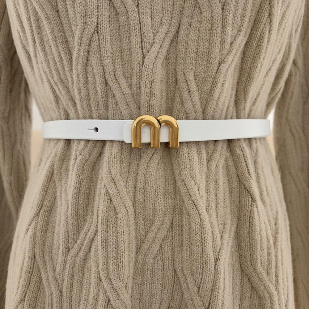 PU Leather Belt Adjustable Waist Strap Casual Waistband  Decor Accessories