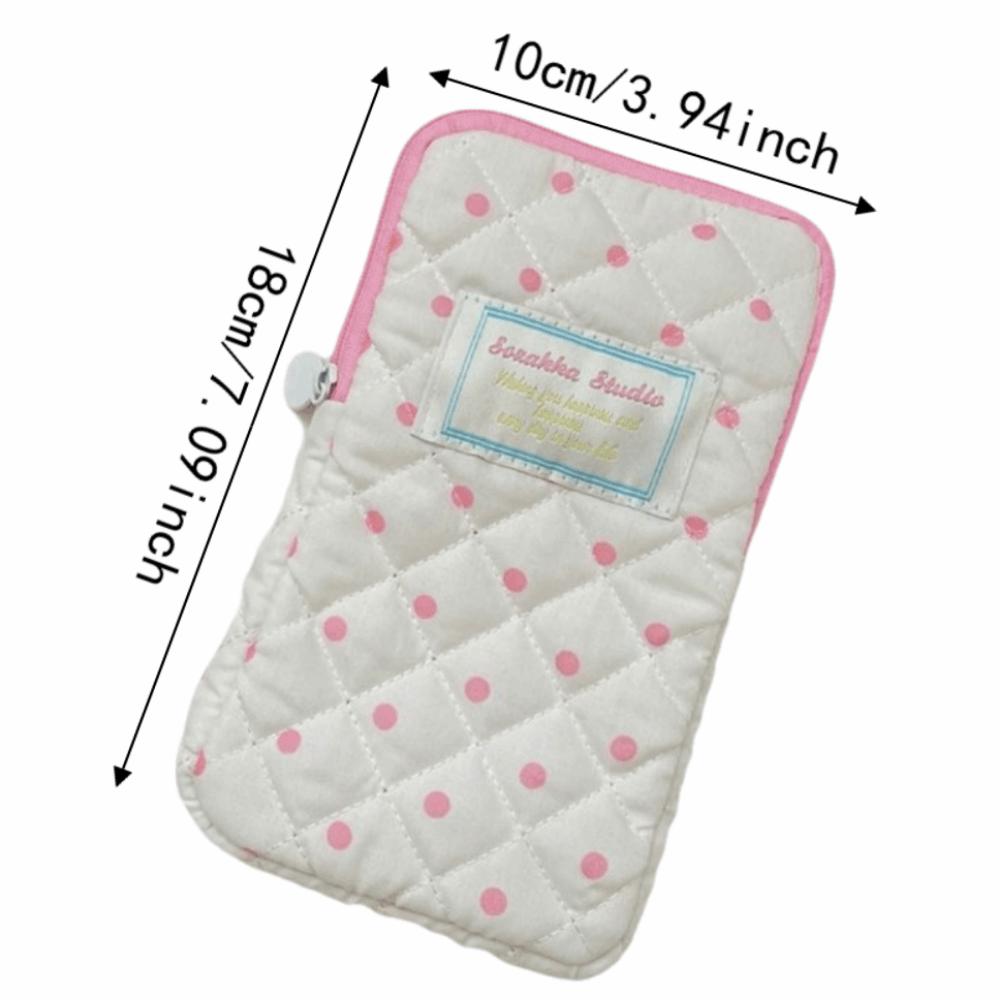 Cute Quilted Makeup Storage Bag Zipper Pencil Toiletry Organizer Stationery Storage